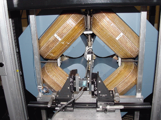 micro-compass between magnet poles