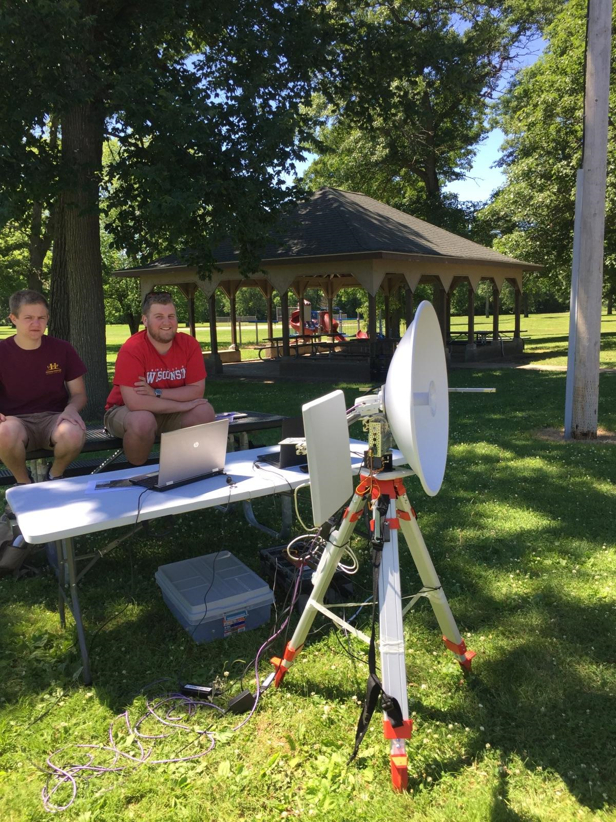 Ground station with operators.